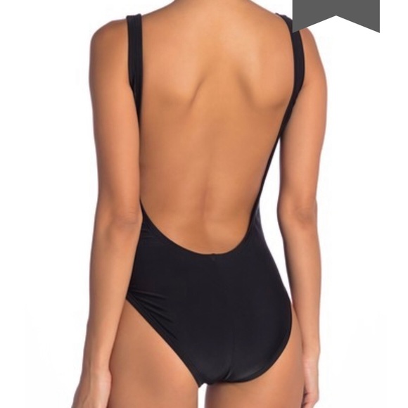 Adidas Logo Side Striped Scoop Tank Swimsuit - Picture 5 of 6